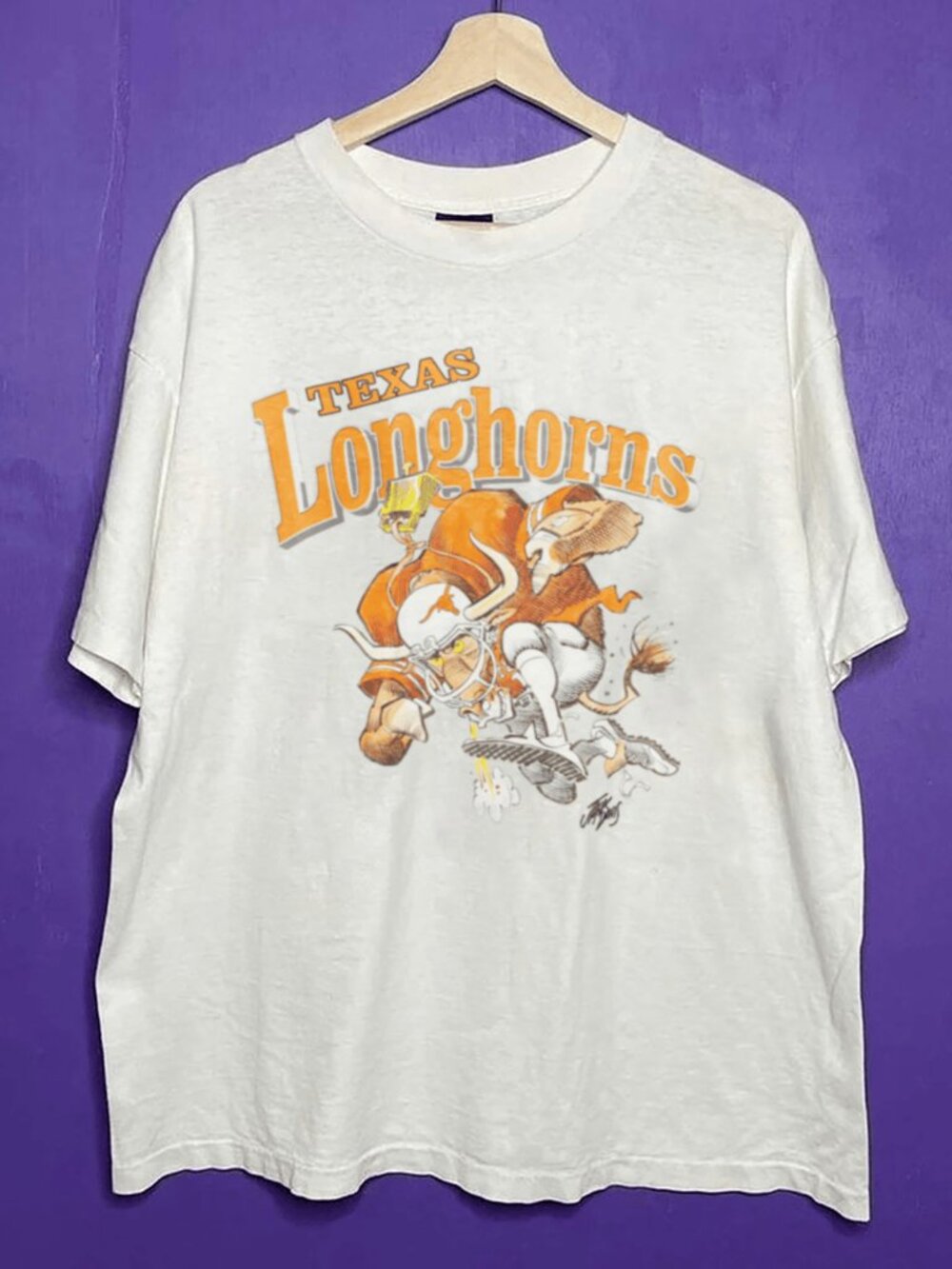 Vintage Texas Longhorns Jack Davis Art Football Shirt, University of Texas Shirt